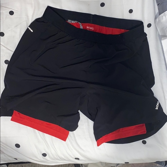 Athletic Shorts W Red Compression Layer 